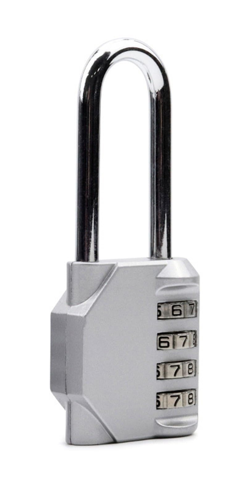 Bghyjkol Silver Padlock 2.6 Inch Long Shackle Combination Lock