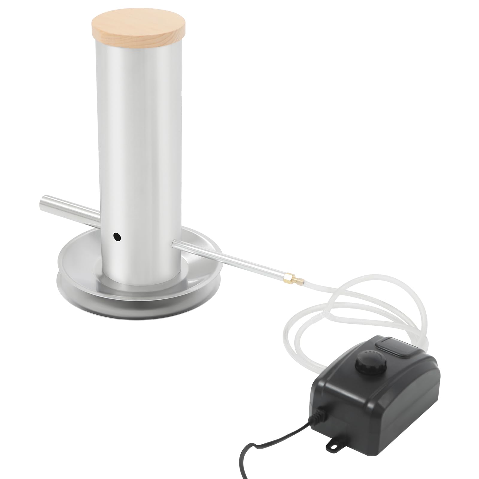 Cold Smoke Generator, Stainless Steel Smoke Generator with Lid & Air Pump, Portable Electric BBQ Smoker with Adjustable Smoke Output, Compatible with Gas, Charcoal and Electric Grills, 1.7L Capacity