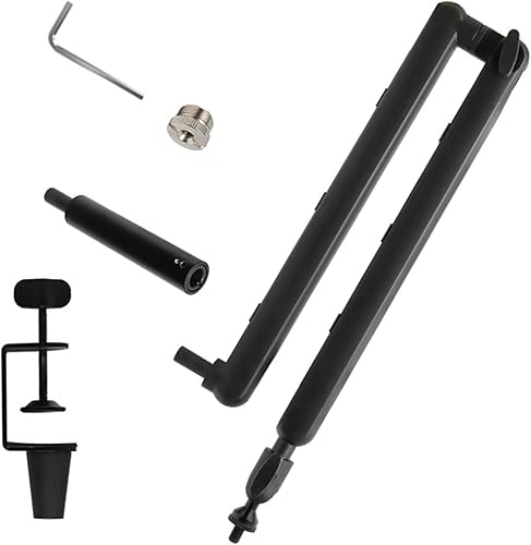 360 grados giratorio micrófono brazo brazo soporte aluminio construcción para teléfono tableta transmisión en vivo