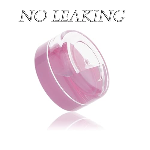 Miniatura 3 de Contenedores de cosméticos con tapas, tarros de loción de plástico, tarros para muestras, con tapa rosa, 0.2oz, 25 unidades, Tarro de 10 gramos.,