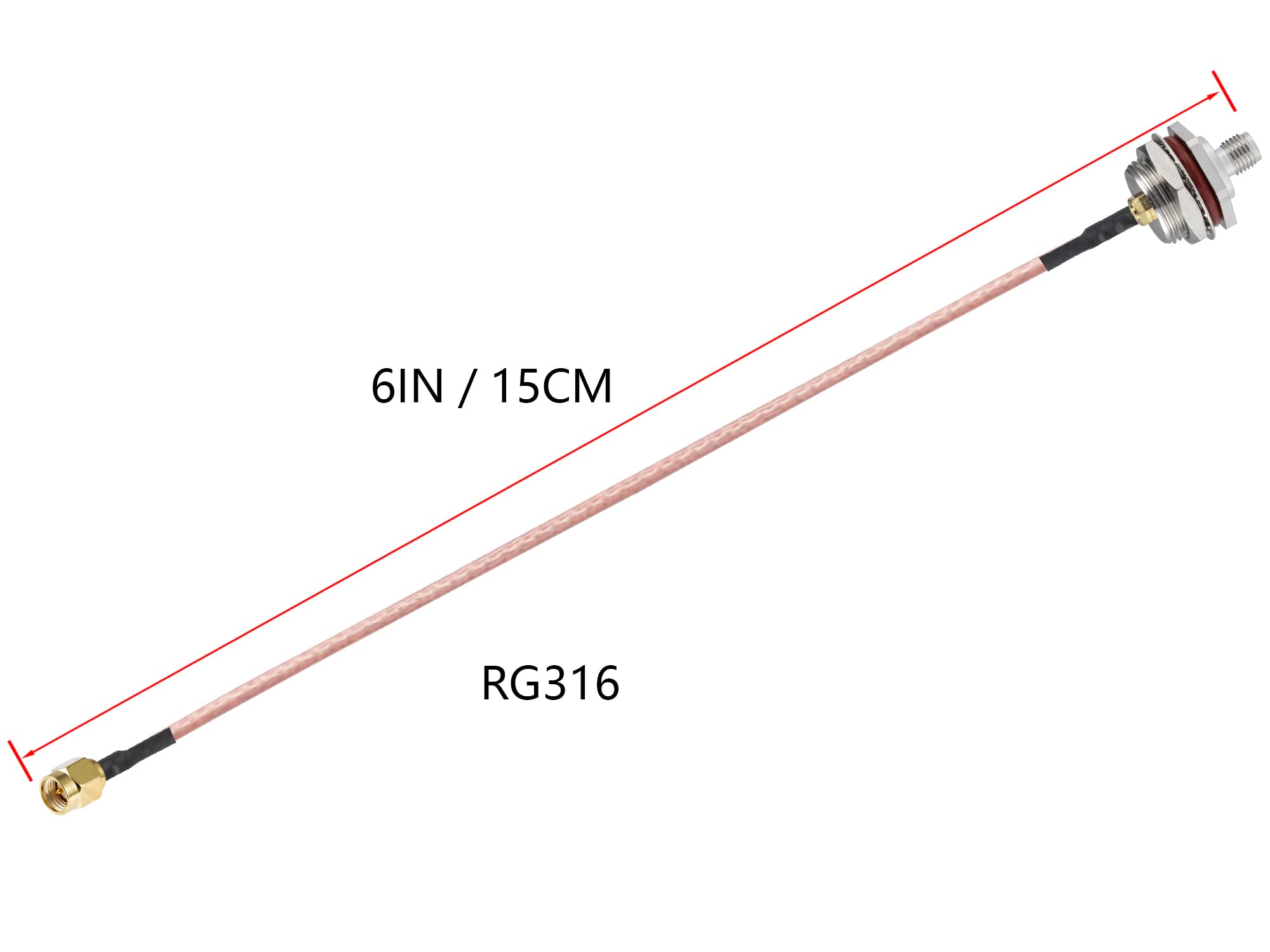Vecys 2 Cavi Coassiali SMA Maschio A N Tipo Maschio - RG405 15cm 50 Ohm Per Radio, Antenne E WiFi