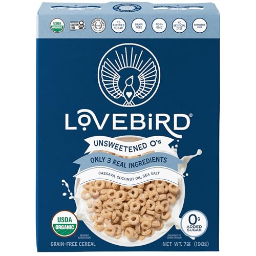 Lovebird Organic Grain Free Unsweetened O's Cereal, 7 Ounce image 2