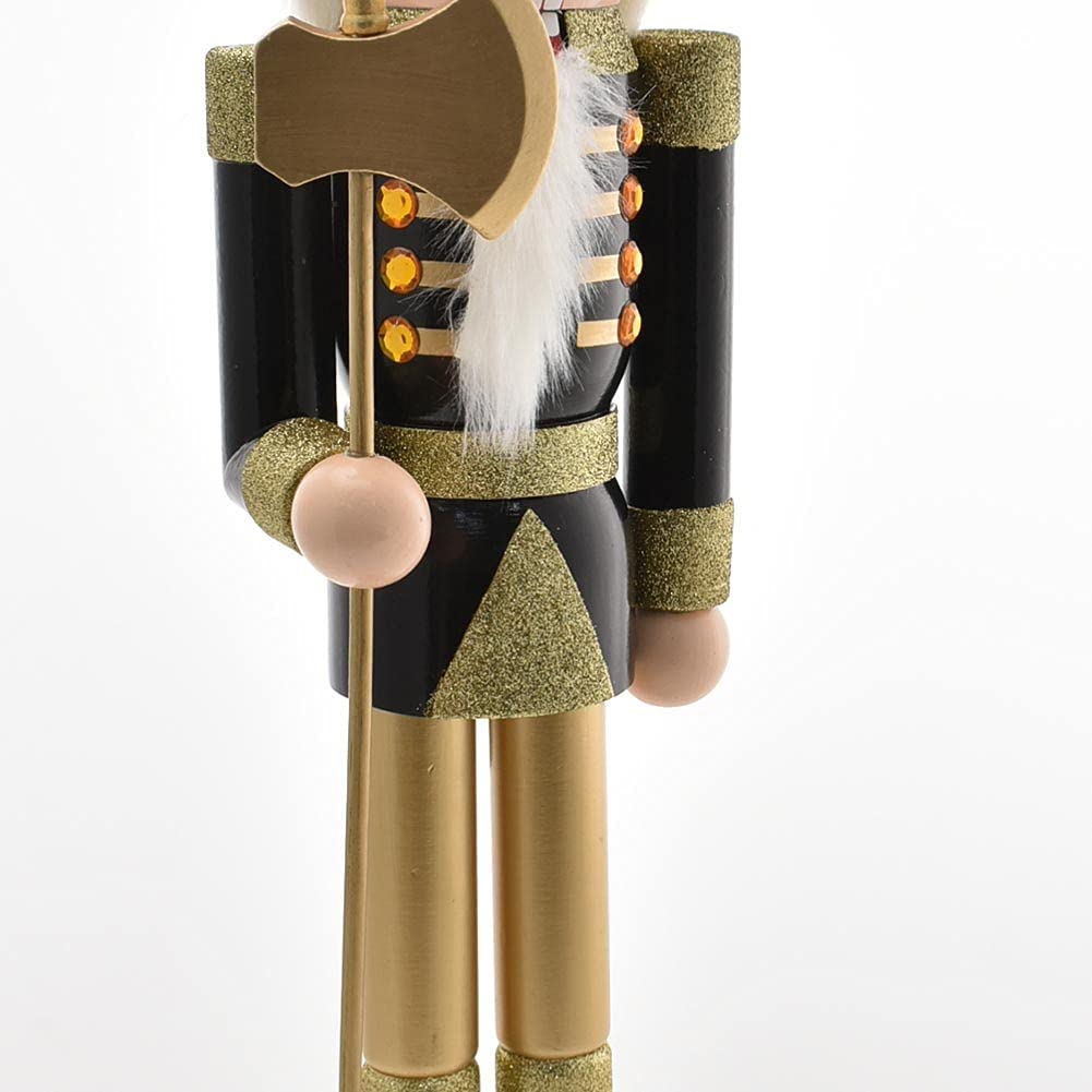 BAKAJI Soldat Casse-Noisette de Noël en Bois Géant Hauteur 106 cm Robes Peintes Barbe et Cheveux en Peluche avec Mécanisme de Travail Décorations de Noël (Design 2)