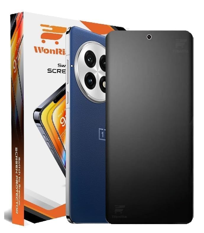 Image of WonRia Pack 2 - Matte Screen Glass Protector for OnePlus 13 5G Unbreakable Membrane | Flexible TPU Matte Film | Edge to Edge Installation Kit | Transparent