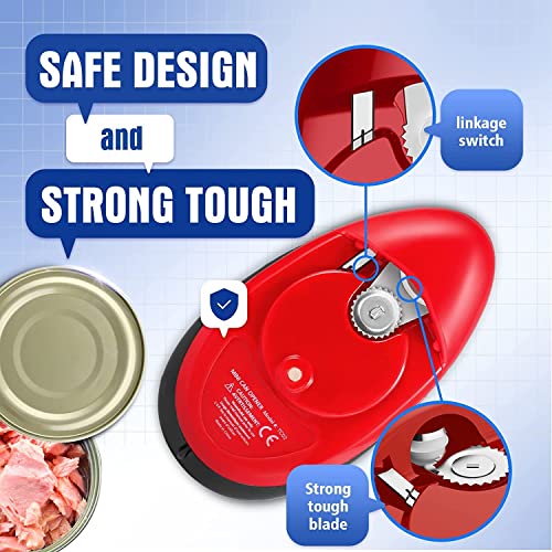 One-Touch Electric Can Opener, Automatic Can Opener Smooth Edge Food-Safe For Almost All Can Sizes, Battery Operated Electric Can Openers For Kitchen Best Kitchen Gadgets For Seniors And Arthritic #TOP3
