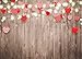 SJOLOON Valentine Day Backdrop for Photography Rustic Wood Wedding Backdrop Red Heart Stage Lighting Bridal Baby Shower Decoration Banner 11811 (7x5FT)