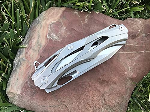Tactical Gearz Ss Pocket Knife! Tg Kronus, Brushed Nickel Stainless Steel Handle! Sharp 7Cr17Mov Stainless Steel Blade! Ball Bearing Pivot System! Includes Sheath! #TOP3