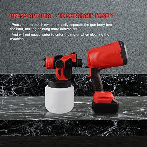 Pousbo Portable Automatic High-Pressure Paint Spray Gun, 2023 New Cordless Paint Sprayer With 3 Spray Patterns & 1.8Mm Nozzle, Premium Handheld Electric Paint Gun For Interior Exterior Painting (1) #TOP2