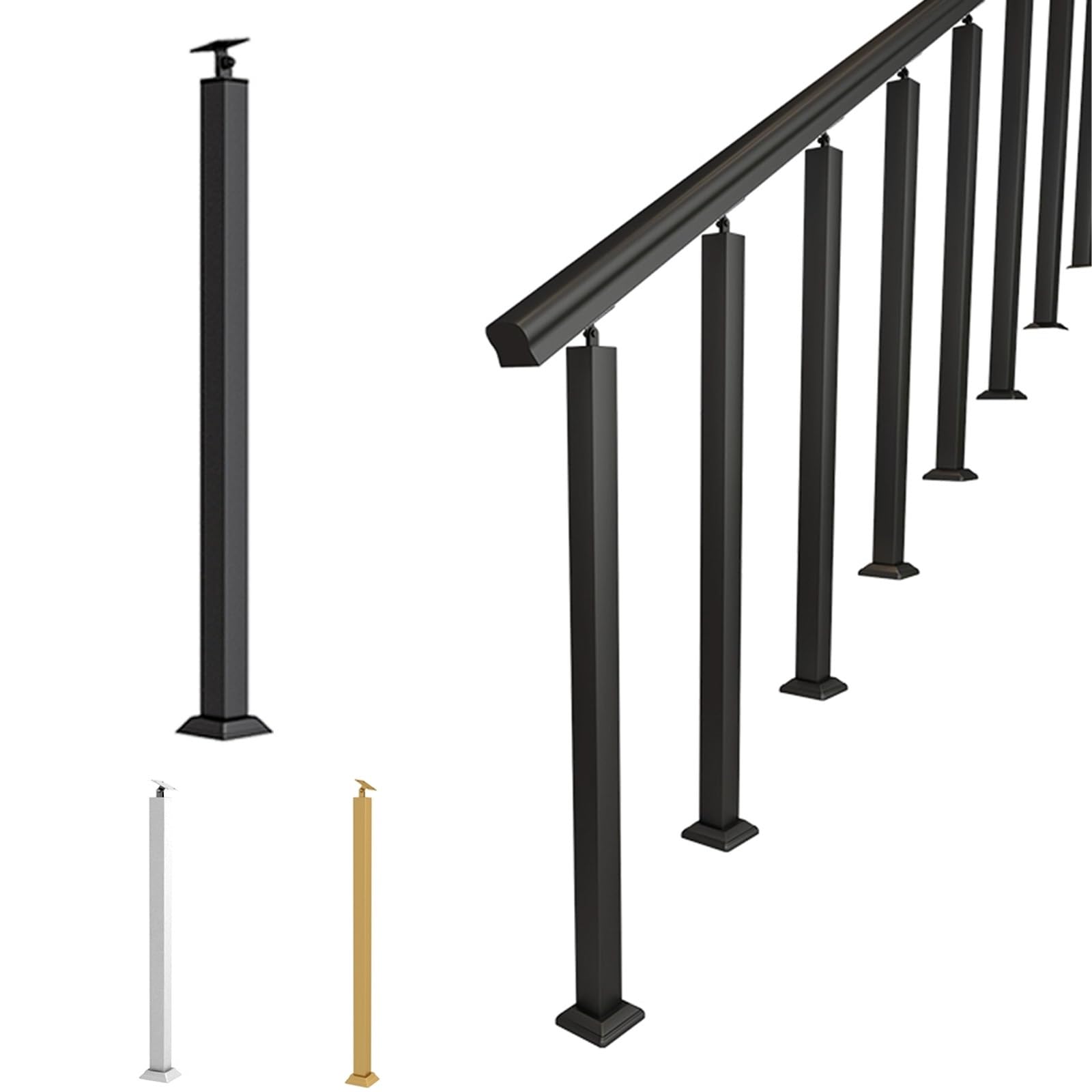 Colonna per scale interna regolabile a 270°, in ferro, per balcone, giardino, terrazza, ideale per hotel e ristoranti, altezza 70 cm, diametro 5 cm