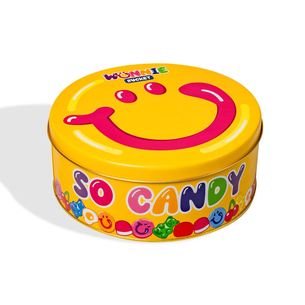 Wunnie Bucket by American Uncle - Latta di caramelle gommose miste da 2 kg, caramelle compleanno bambini, ideali per feste, regalo originale compleanno