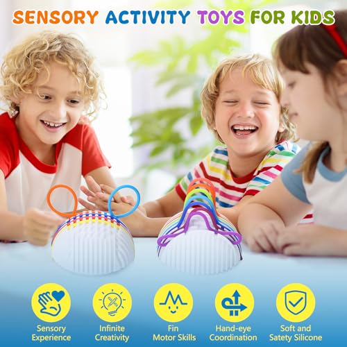 Sensorik Spielzeug für Kinder ab 3+ und Erwachsene,Montessori Silikon Sensory Fidget Spiel Toys,Autismus Spielzeug mit 16 Zählstangen Schnüren