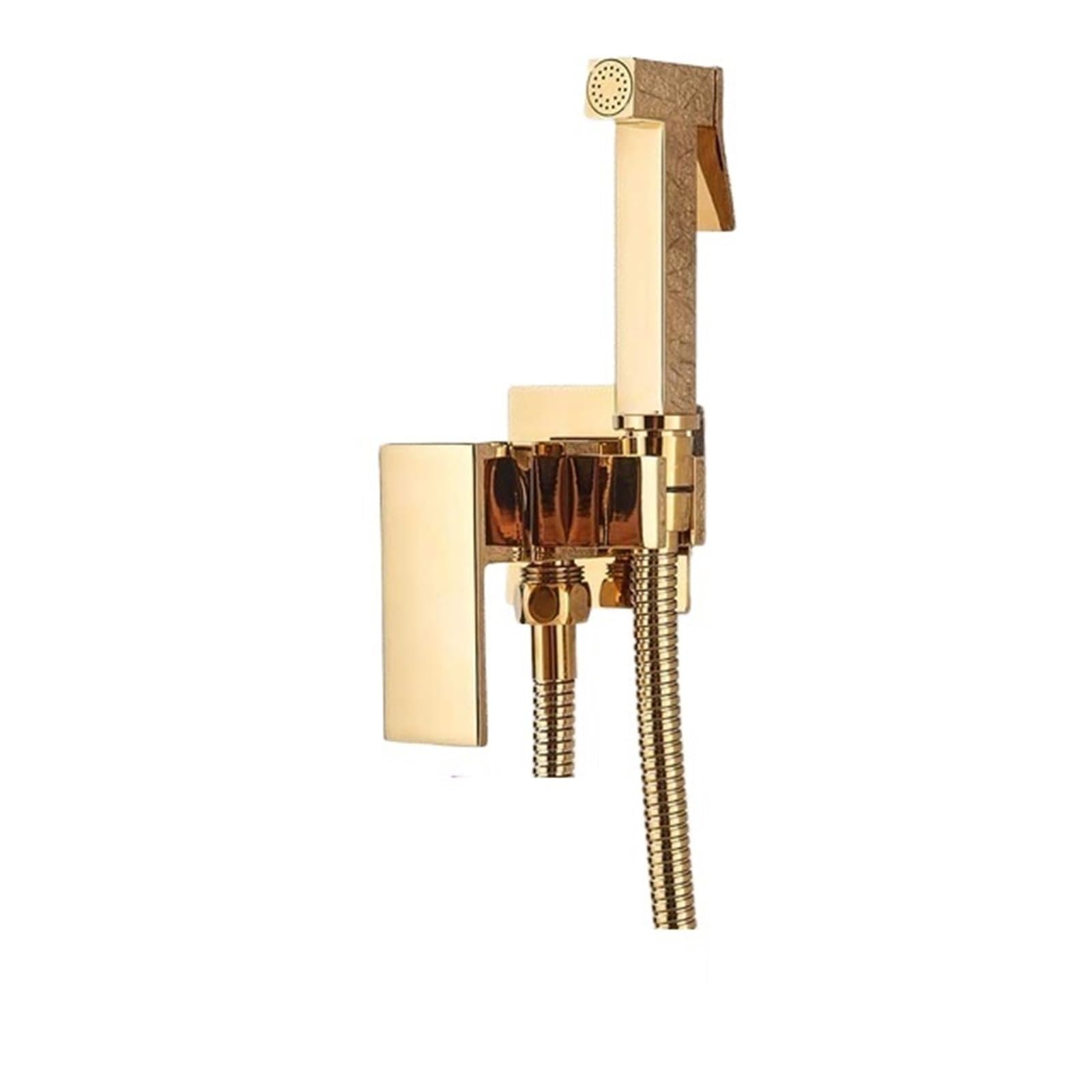 ZYCHSJXA Black Bidet Faucets Wall Mounted Bathroom Shower Tap Toilet Sprayer Washer Mixer Faucet(Golden A)