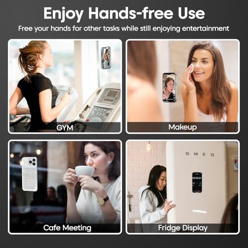 Image of Sounce Suction Phone Case Anti-Slip Silicone Hands-Free Sticky Pads for Phone Case Mount for Selfies Videos Mirror Shower Car Dashboard - Black, White, Brown (Pack of 3)