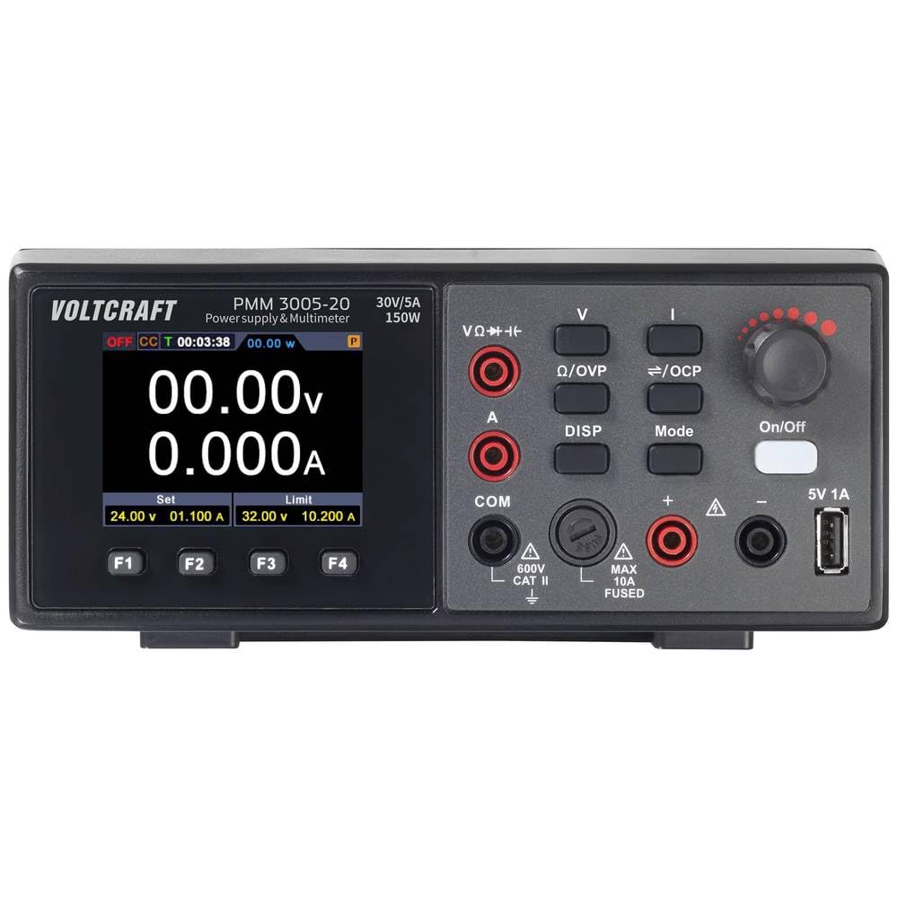VOLTCRAFT PMM 3005-20 Multimeter und Netzgerät digital CAT II 600 V Anzeige (Counts): 20000