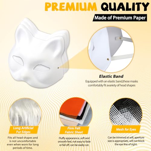 Masque de chat vierge à peindre pour créer un déguisement sur mesure