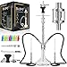 Biguy® Set narghilè Premium | narghilè in alluminio 91 cm, con 2 tubi e bocchino in vetro | 4 connettori – taglio 18/8 | set per narghilè e filtro per tabacco | Base Closed Chamber | Kit di pulizia