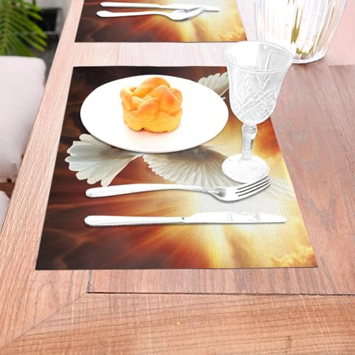 Sets de table design colombe et soleil en PVC tissé haut de gamme x6 - 7