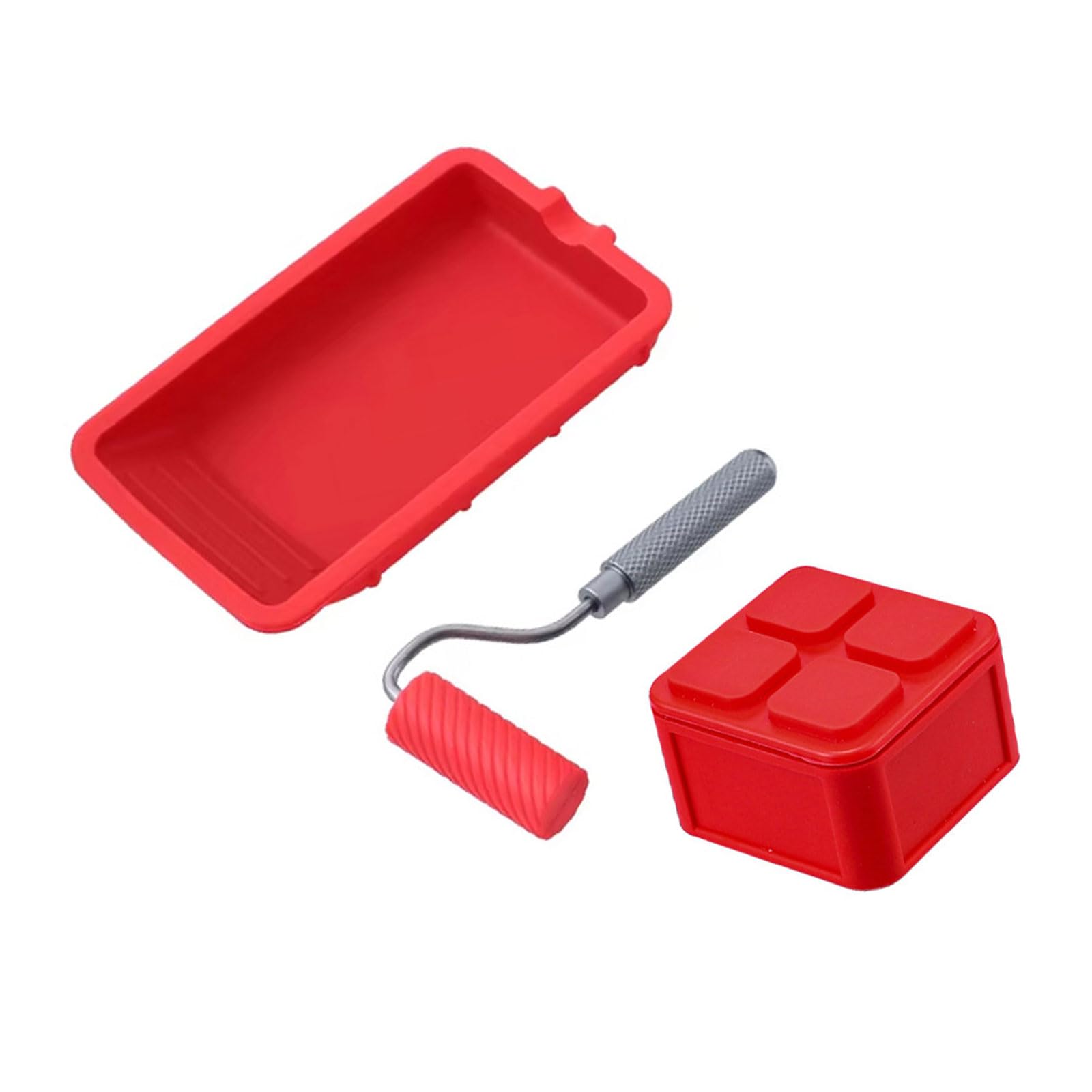 Easy to Clean Silicone Gadgets Set with Ergonomic Roller Brush and Multipurpose Dispensing Tray for Smooth Application Silicone Tray & Roller