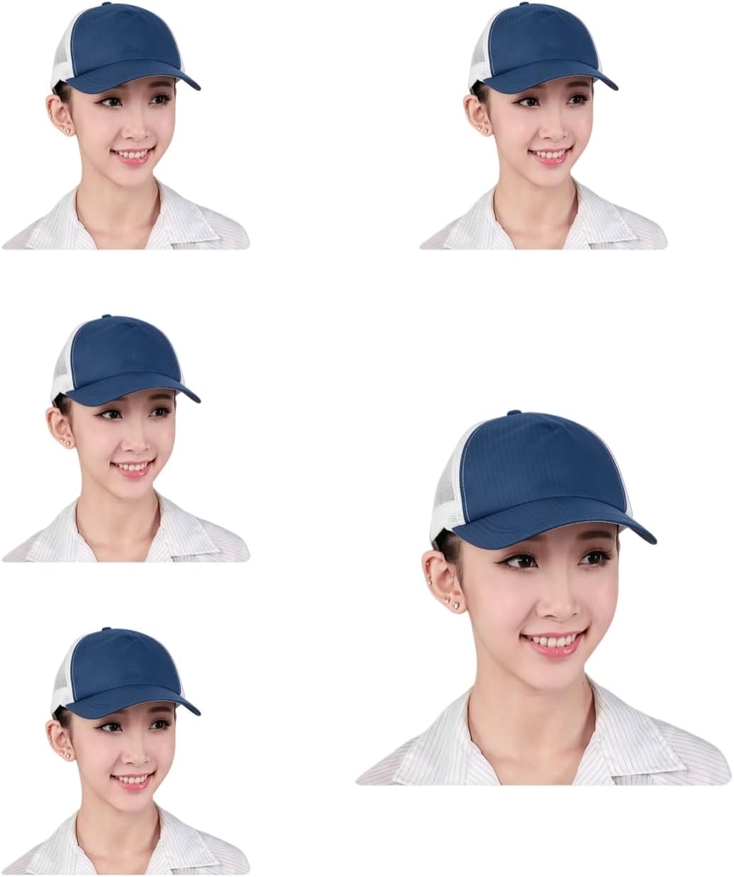 5 Pack ESD Work Caps with Side Mesh, Anti-Static Breathable Hats for Cleanroom & Factory