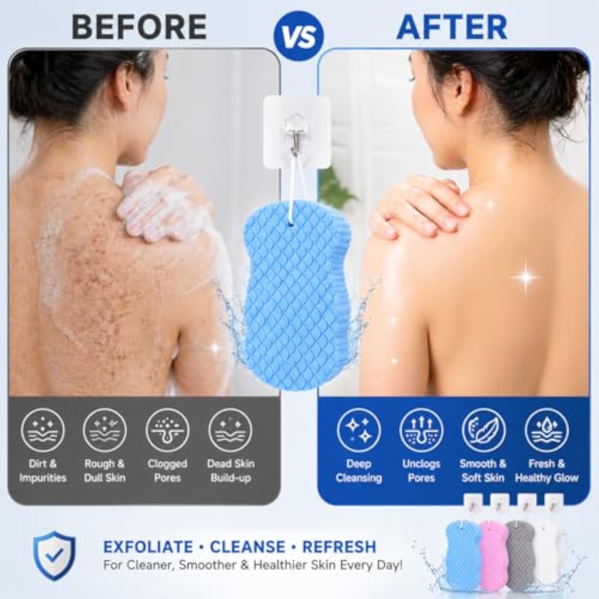Premium Silicone Body Scrubber for Bath