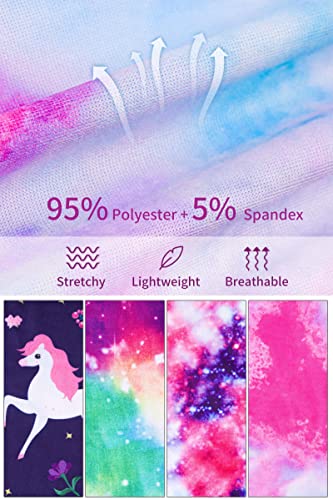 TODDOR 4 Pack Printing Girls Leggings Multipack Stretchy Kid Pants Girls Athletic Leggings Kid Legging Tight 6-12 Years3