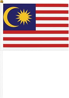 Malaysia Flag Vibrant Double-Sided Handheld Flags 5.5x8.3in: Celebrate Election Day with Style! Pack of 10 - Order Now!