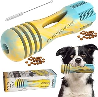 Itsforthedogs Dog Toys Dog Treat Toy Dog Chews Puppy Toys Tough Durable Dogs Toys Toothbrush Boredom Teeth Cleaning 100% Natural Milk Flavoured Rubber Treat Dispenser Active Dog Toy