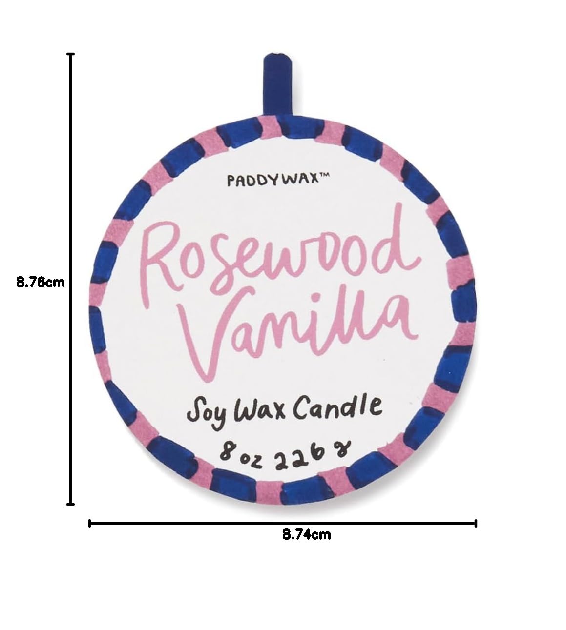 Paddywax Dopo Duftkerzen, handbemalt, Keramik, luxuriös, Kunsthandwerker-Kerze, 226 g, Herzen – Palisander-Vanille