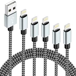 IDISON Cavo iPhone [2M+2M+3M+1M+1M /lote de 5],Cable Cargador iphone [Certificación MFi],Nailon Trenzado Cavo cable lightning para iPhone 14 13 12 11 Pro Mini Max XS XR 8 Plus 7 6s 5s 5c