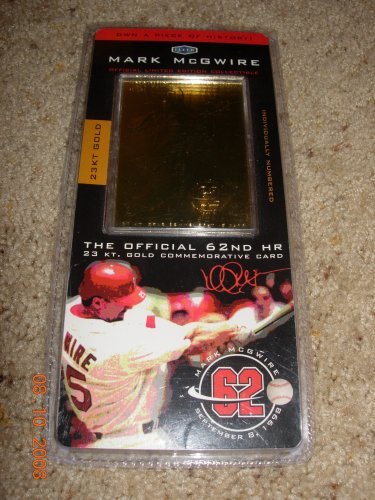 Amazon.com : Fleer Mark McGwire Limited Edition 62nd HR 23kt