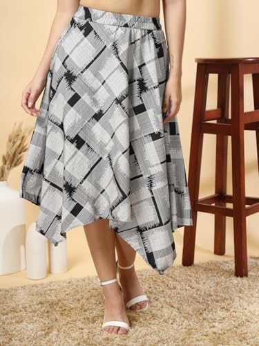 Image of OOMPH! Long Skirts for Women with Handkerchief Hem