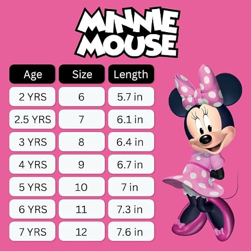 Disney Girls' Minnie Mouse Shoes - Kids Minnie Mouse Tennis Slip-On Laceless Light-Up Characters Princess Sneakers - Pink Blue (Size 7 Toddler)