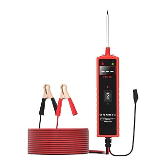 Power Circuit Probe Tester, 6V-30V DC Test Light Car Fuse Tester Tool, P55 Pro Circuit Tester Probe with LED Light, Short Finder, Polarity Detector & Overload Protected