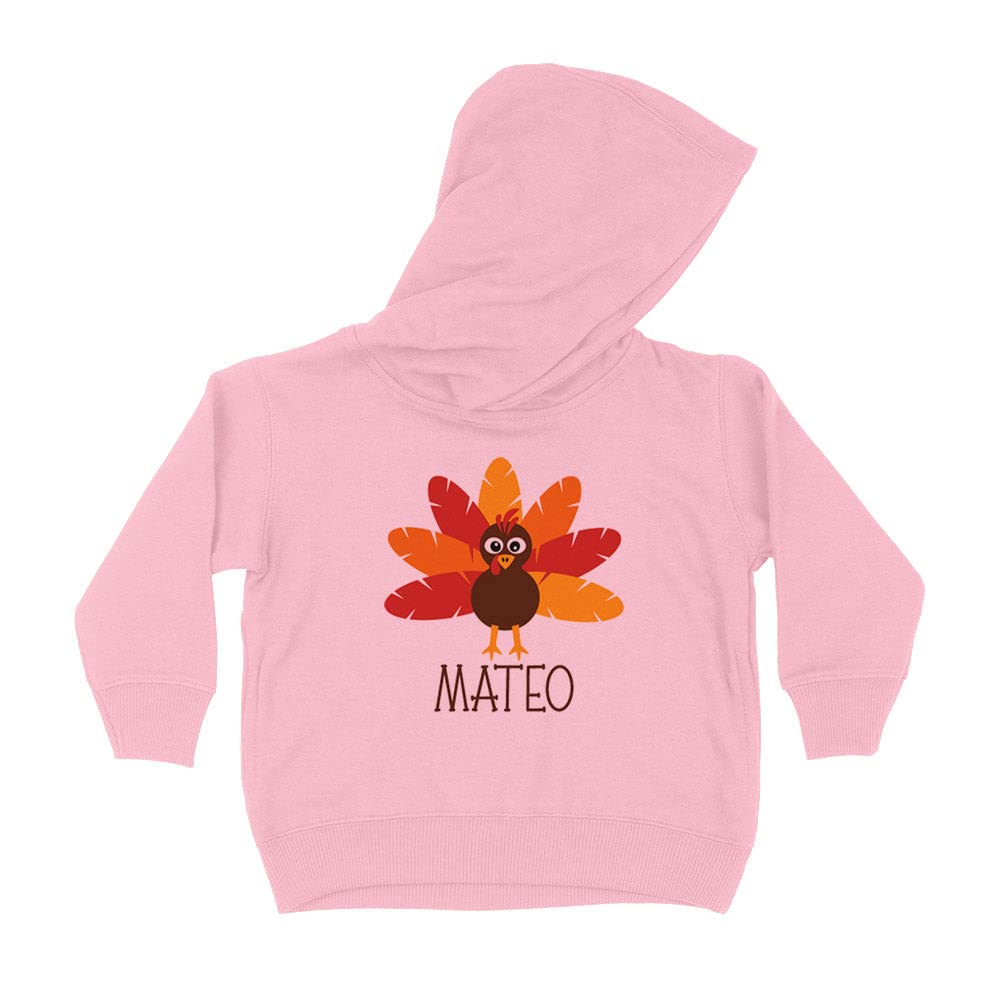 Turkey Mateo Kids Hoodie Sweatshirt Toddler 4T Light Pink