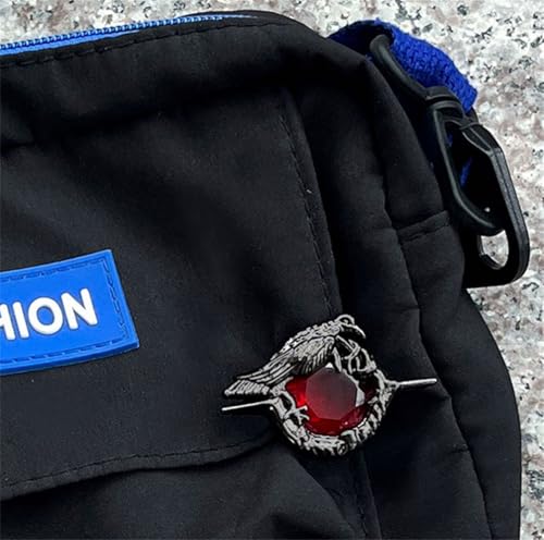 Image of Game LAD Sylus Crow Cosplay Badge Necklace Alloy Red Gem Brooch Lapel Pins Jewelry Bag Costume Accessories Prop Gifts