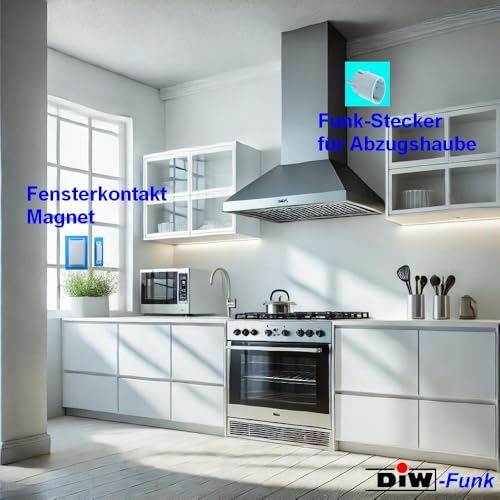 Funk-Abluftsteuerung DFS-1000.4 steckerfertiges Komplettset mit Funk-Fensterkontaktschalter DFM-1000