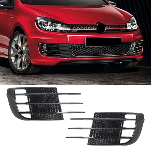 Fancemot MK6 Front Bumper Fog Light Cover Compatible with Volkswagen Golf GTI 2010-2014, Front Fog Lights Air Vent Grill Covers for VW Golf R (R20) 2012-2013
