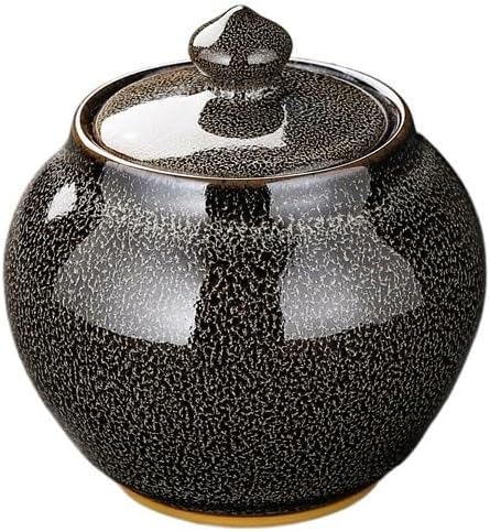 SONGCHAO Sugar Jar Ceramic Tea Cans Sealed Cans Retro Tea Storage Cans Portable Mini Tea Cans Small Stoneware Tea Cans Tea Canister(B)