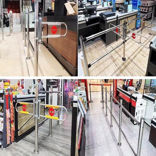 Puerta oscilante de cierre automático, barrera de seguridad con resorte para almacenes, centros comerciales y entradas, puerta de seguridad de metal para una mayor protección