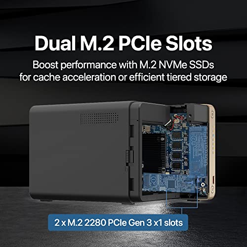 Image of QNAP TS-464-8G-US 4 Bay High-Performance Desktop NAS with Intel Celeron Quad-core Processor, M.2 PCIe Slots and Dual 2.5GbE (2.5G /1G /100M) Network Connectivity (Diskless)