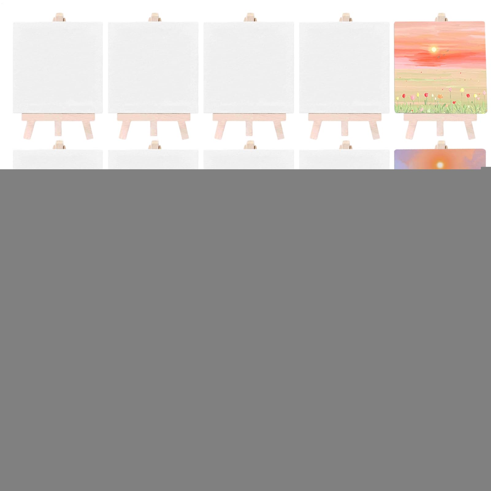 Kits de peinture acrylique 10 pièces avec mini toiles pour les activités artistiques en extérieur