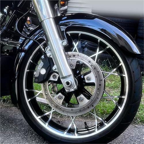 Garde-boue avant moto enveloppant 19 pouces rigide noir brillant