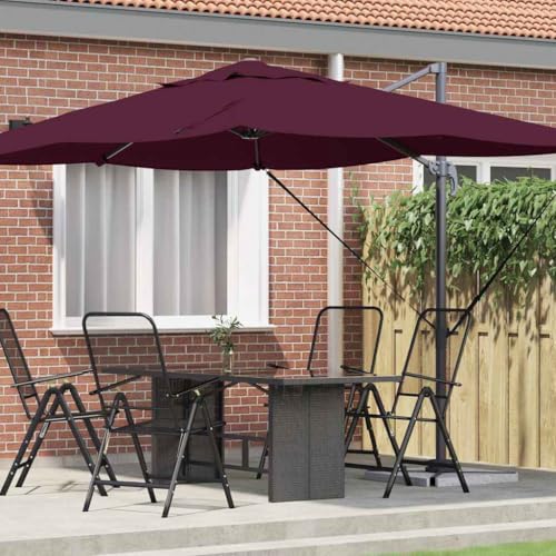 Sombrilla giratoria 360° e inclinable con manivela y mástil de aluminio para terraza moderna 3