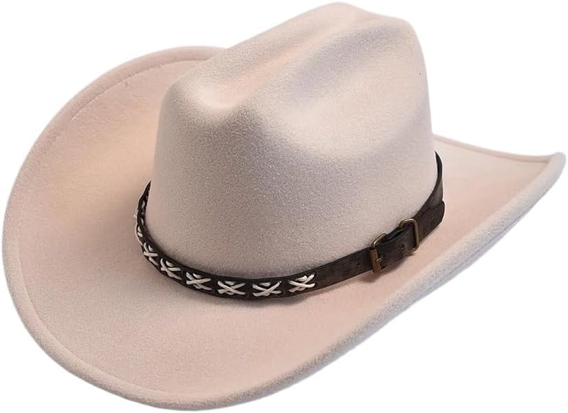 Vintage Big-Edge Western Cowboy Hats for Men Women Artificial Gentleman Cowgirl Jazz Hat
