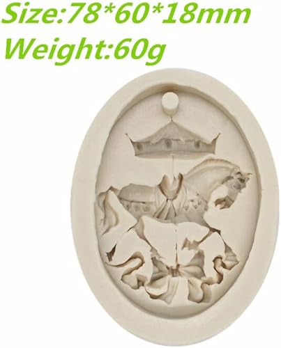 Miniatura 2 de Carrusel Molde de silicona para pastel de caballo Decoración de encaje Diseño DIY Chocolate Pastelería Postre Fondant Molde de resina Herramienta de
