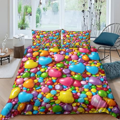 Housse de couette bonbons microfibre douce et respirante 200x200cm - 2
