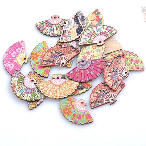 Afrsmw Lot de 30 mini éventails à main pour décoration vintage style en bois pour fête, mariage, communion, voyage et décoration DIY Cover