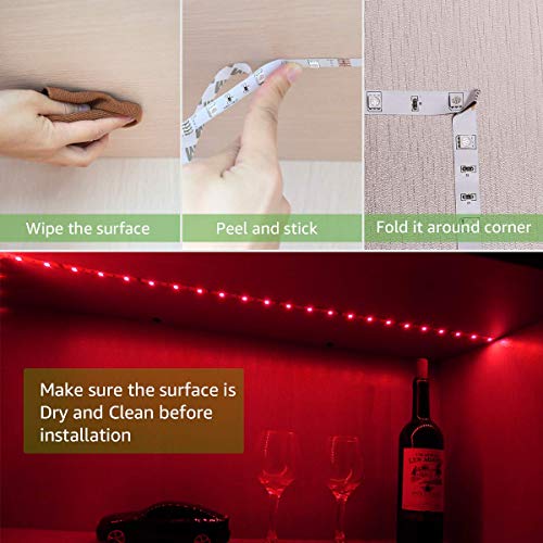 Tira de luces LED RGB a pilas 20 pies con control remoto miniatura 6