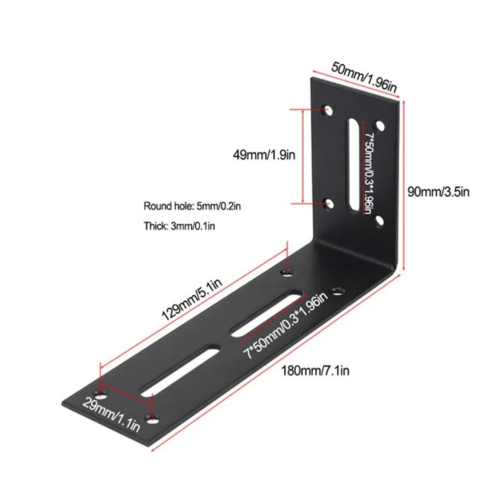 Regalhalterung 2 Stück robuste Halterung aus Eisen, dreieckige Halterung, verstellbare Wandhalterung, Tischregal, 81, 120 mm, 180 mm, Eckregal(White,180 * 50 * 90mm)