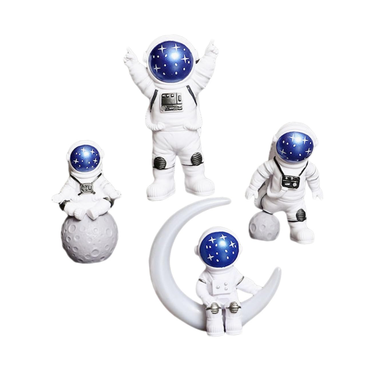 Cabilock 4 Juegos De Estatua De Astronauta Modelo Delicada Figura De Astronauta Adorno De Decoración De Astronauta De Escritorio Estatuas De Astronauta Figuras De Astronauta De